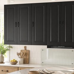 Black Engineered Wood Kitchen Cabinet for Storage