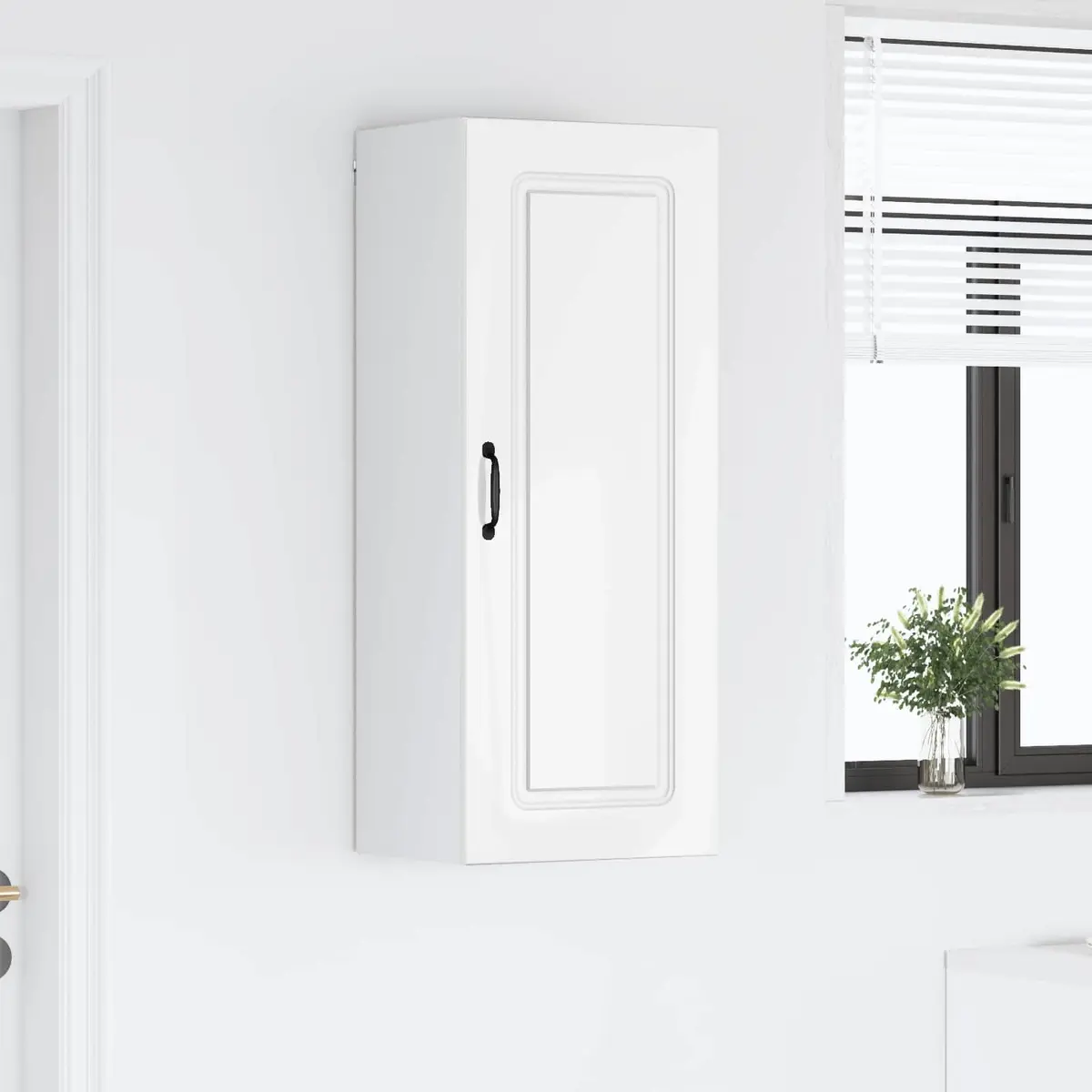 High Gloss White Engineered Wood Kitchen Cabinet 40x31x100cm