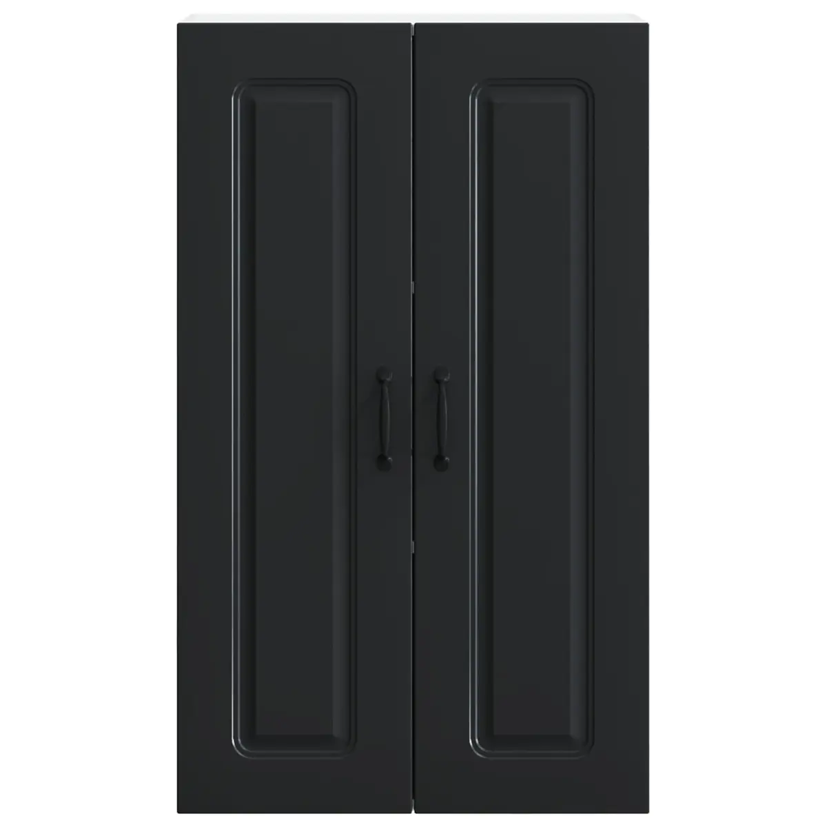 Black Engineered Wood Kitchen Storage Cabinet