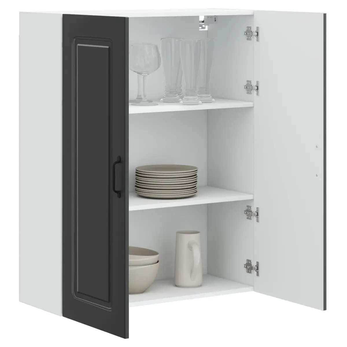 Engineered Wood Black Dishwasher Panel Storage Cabinet