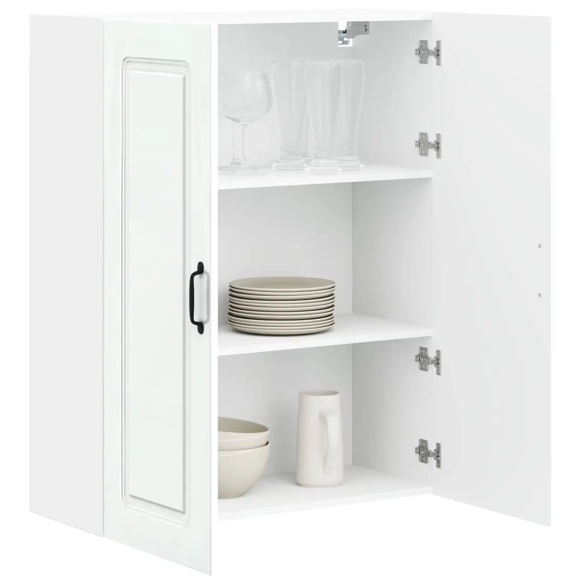 High Gloss White Kitchen Cabinet with Ample Storage 80x31x100cm
