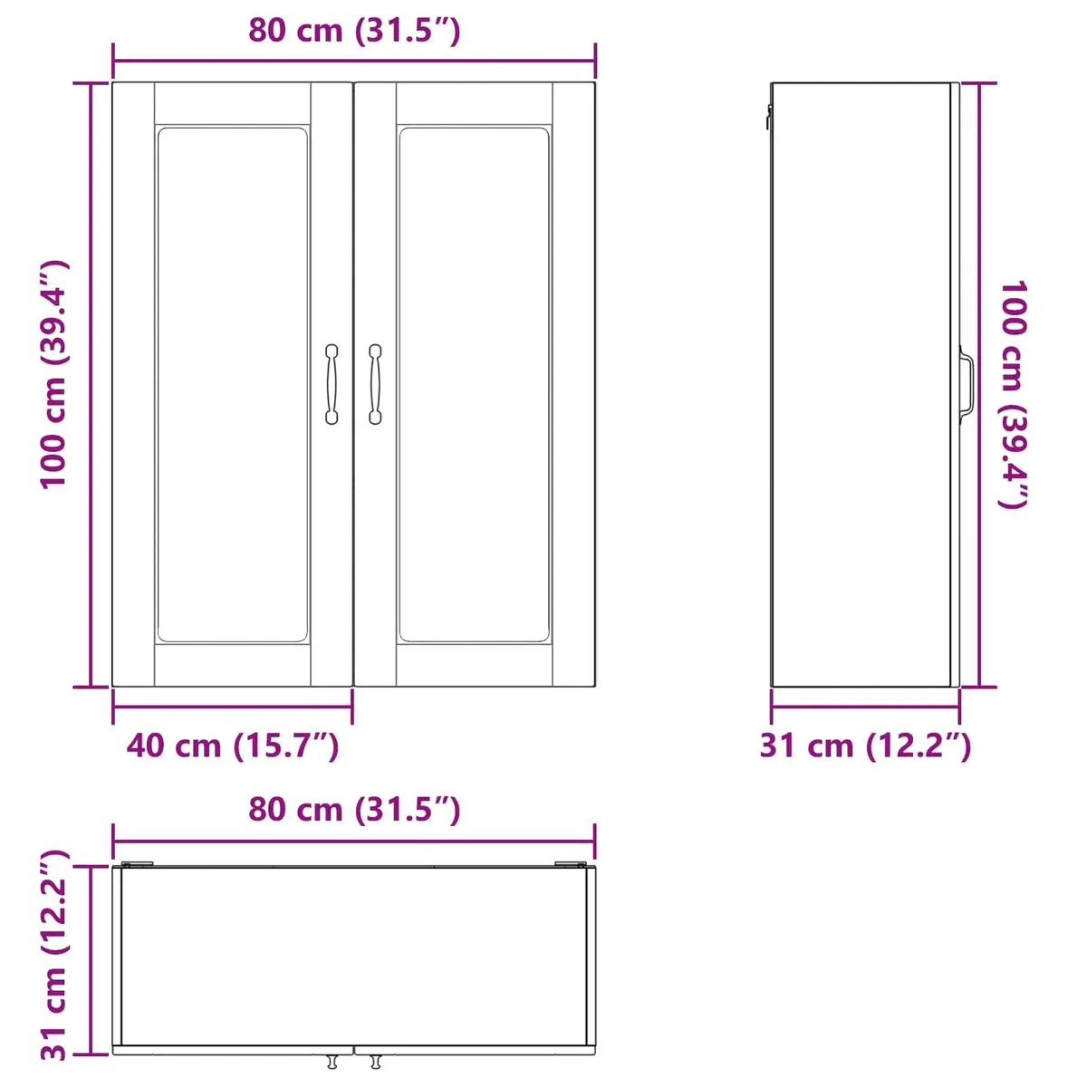 Dishwasher Panel High Gloss White 80 x 31 x 100 cm Kitchen Cabinet Door Cover