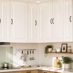 Durable White Engineered Wood Kitchen Cabinet Storage 57 x 57 x 100 cm