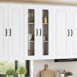 Engineered Wood White Kitchen Cabinet with Dishwasher Panel