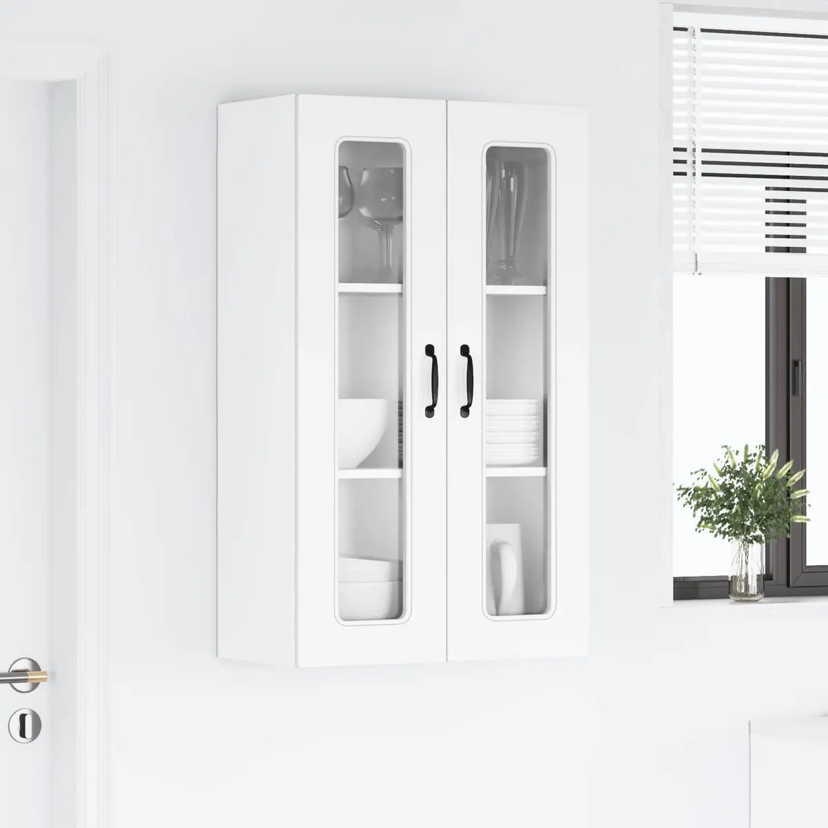 Engineered Wood White Kitchen Cabinet with Dishwasher Panel