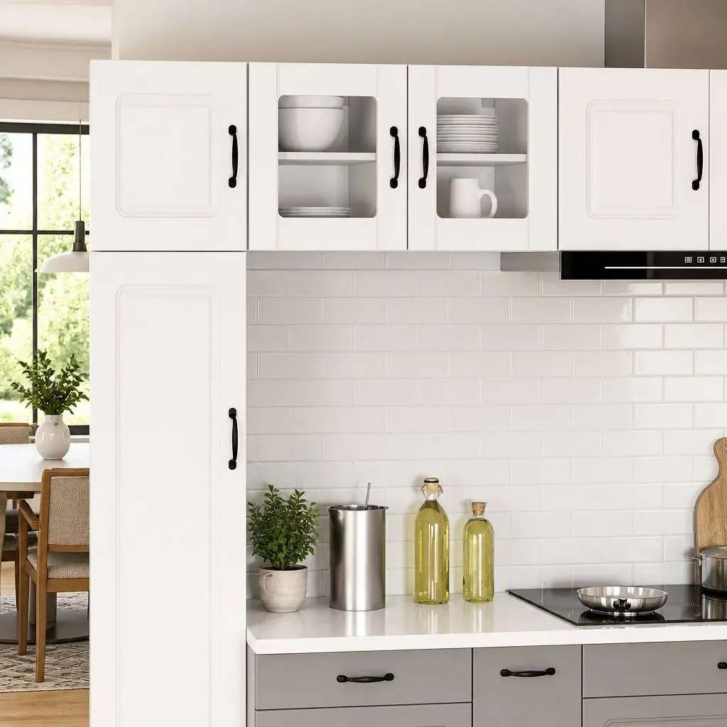 Wall Glass Cabinet Engineered Wood 40x31x40cm White