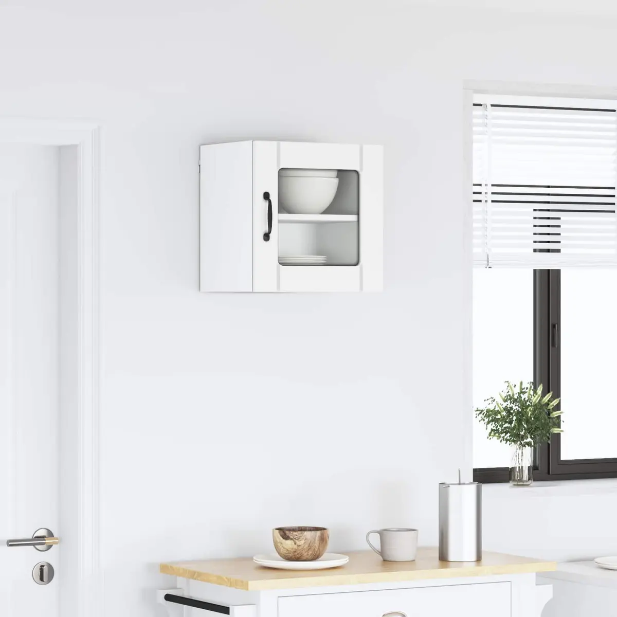 Wall Glass Cabinet Engineered Wood 40x31x40cm White