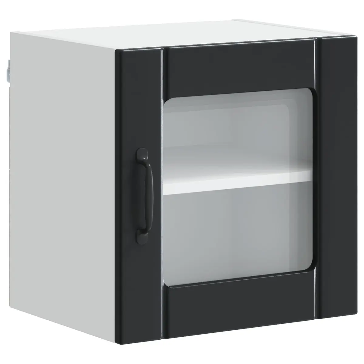 Black Glass Wall Cabinet for Kitchen Storage