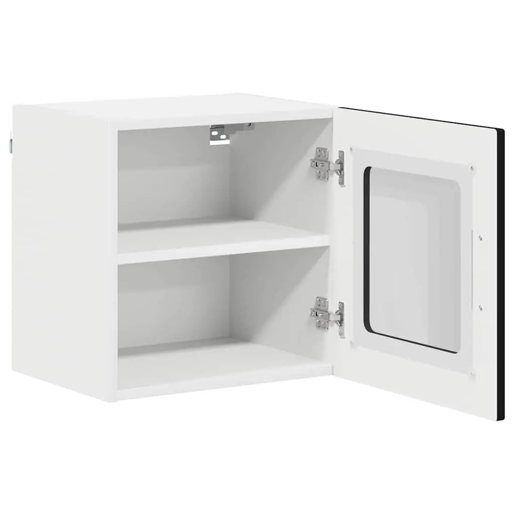 Black Glass Wall Cabinet for Kitchen Storage