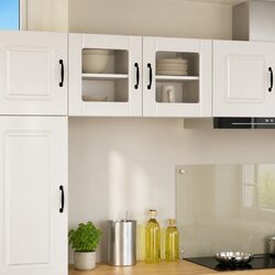 High Gloss White Wall Glass Cabinet for Modern Kitchens