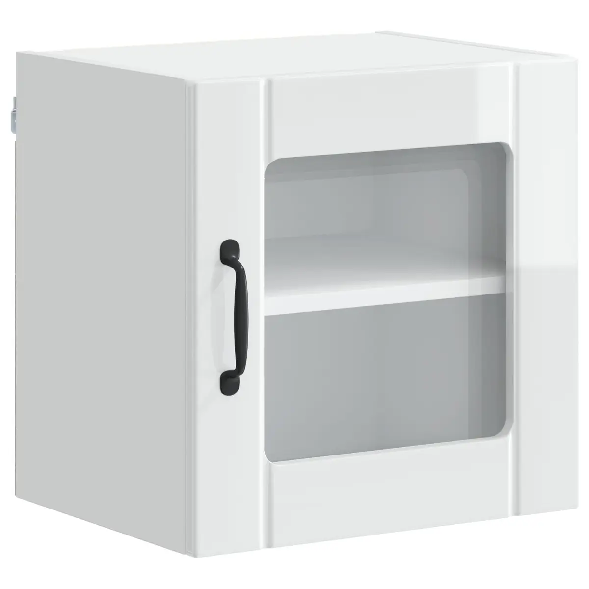 Wall Glass Cabinet Engineered Wood 40x31x40cm High Gloss White