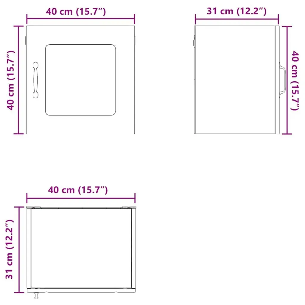 Wall Glass Cabinet Engineered Wood 40x31x40cm High Gloss White