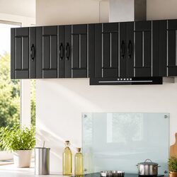 Wall Cabinet Kitchen Dishwasher Panel Black Storage Cupboard Engineered Wood