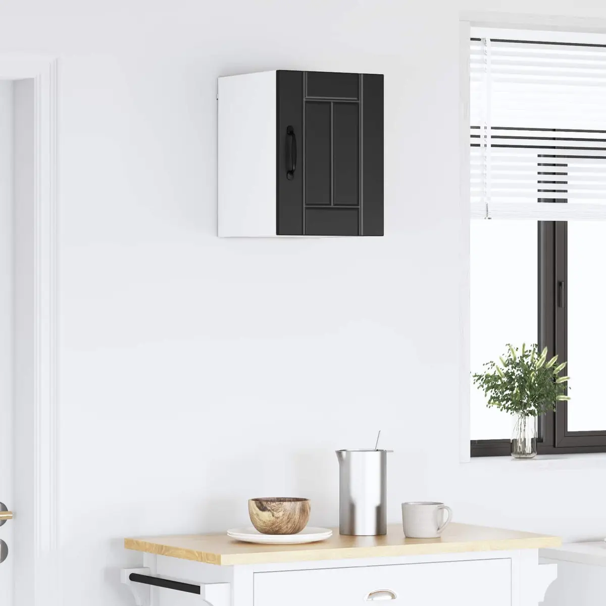 Black Dishwasher Panel Wall Cabinet for Kitchen