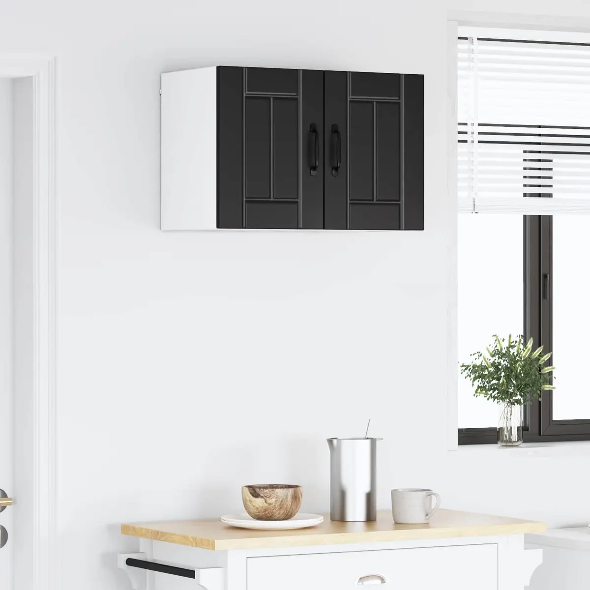 Black Wall Cabinet Storage Unit 30 x 31 x 40 cm