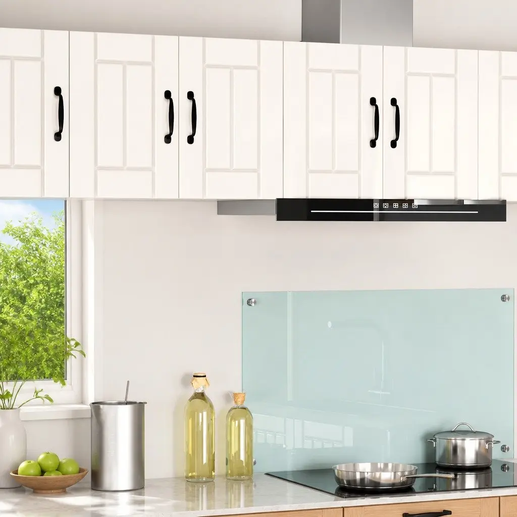 High Gloss White Wall Cabinet 2-Piece Set for Kitchens