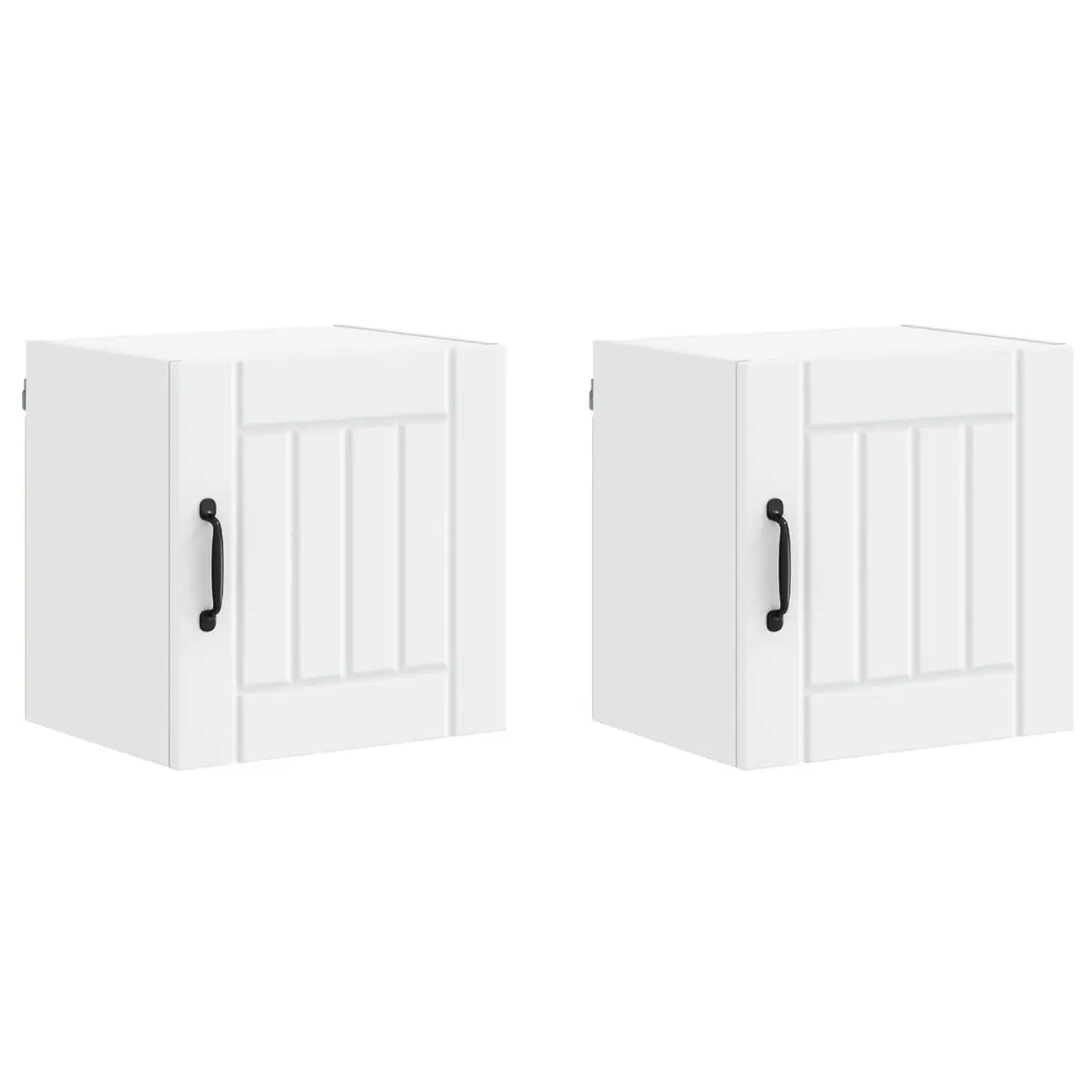 White Engineered Wood Wall Cabinet Set