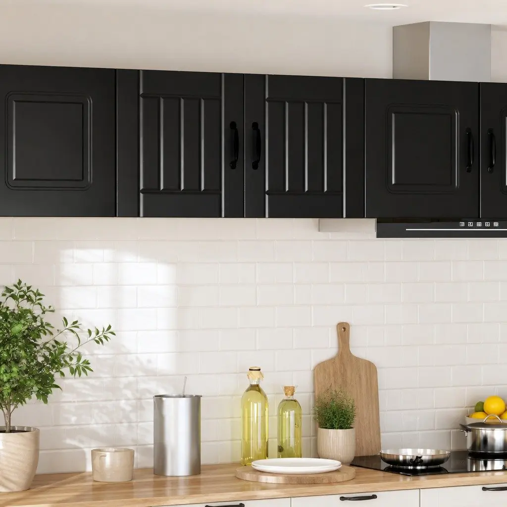 Black Wall Cabinet for Kitchen Storage