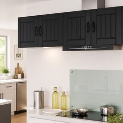 Stylish Black Wall Cabinet Set for Modern Kitchens
