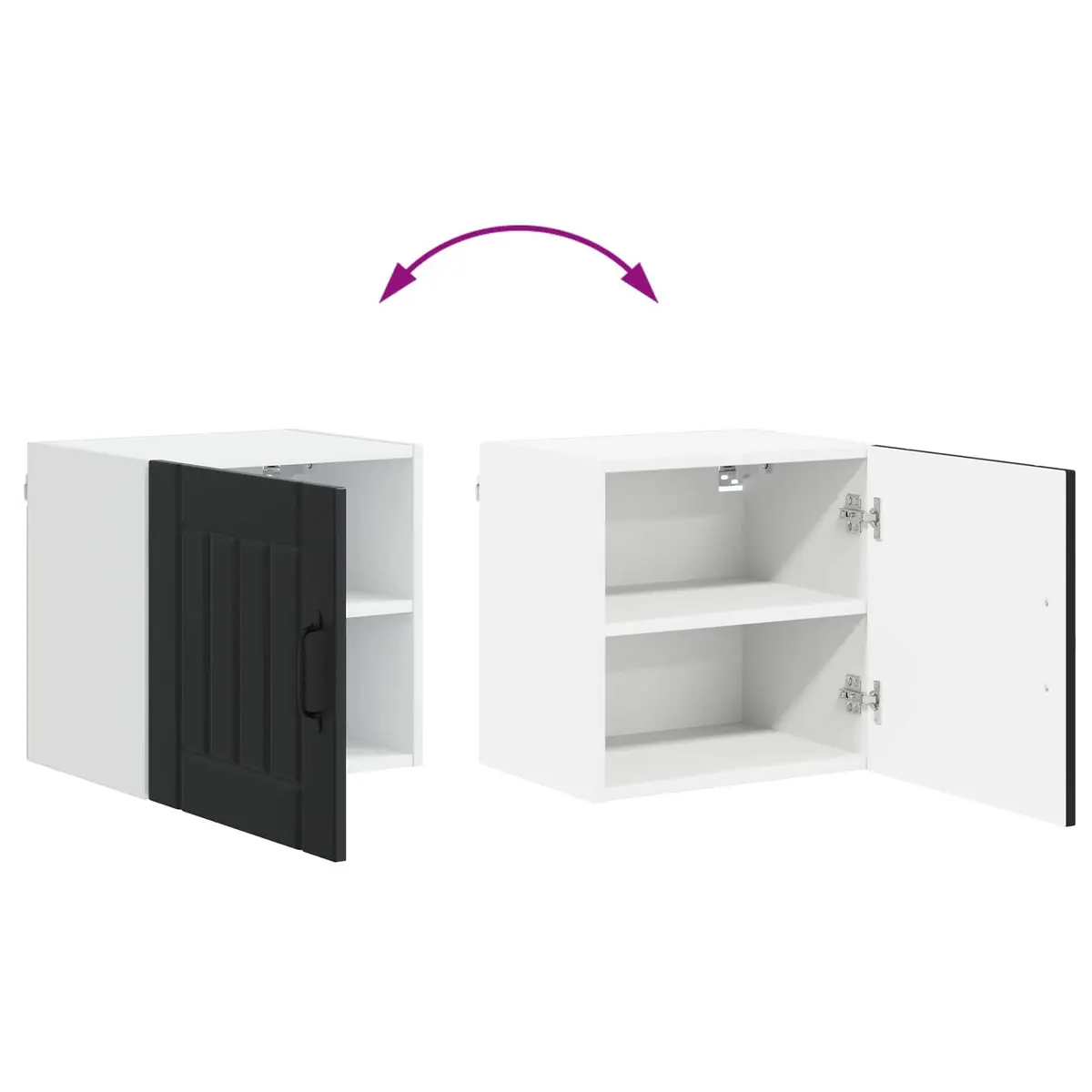 Wall Cabinet Engineered Wood 2 Pieces Black Kitchen Storage 40 x 31 x 40 cm