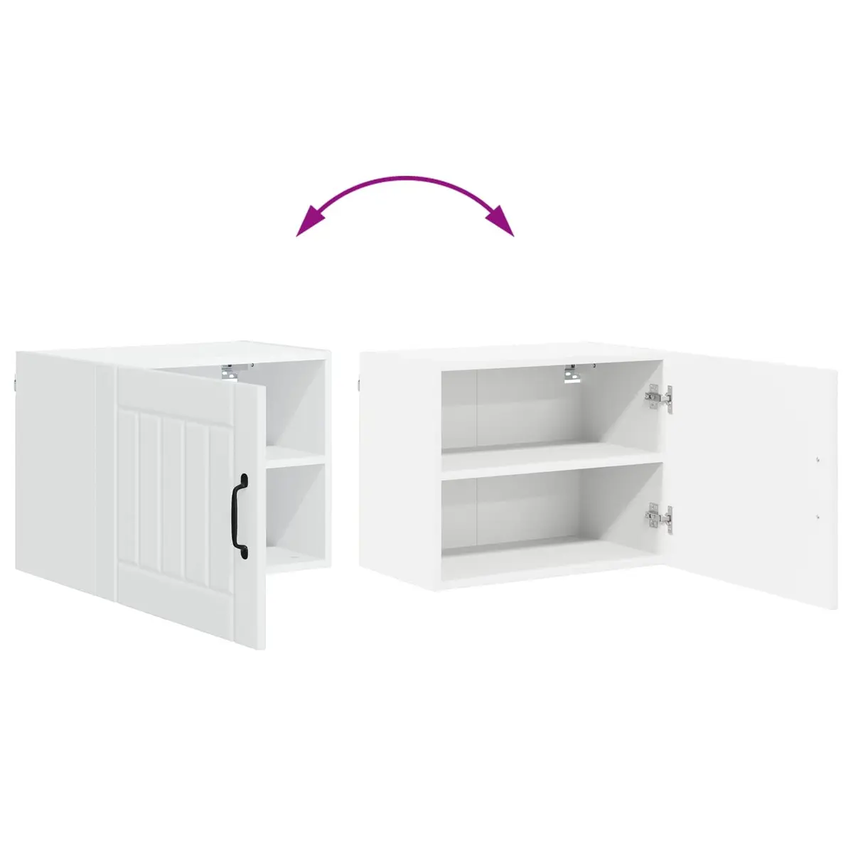 White Engineered Wood Wall Cabinets Set of 2