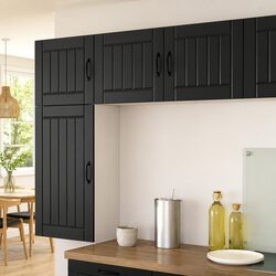 Wall Cabinet Kitchen Dishwasher Panel Black Engineered Wood Storage Unit