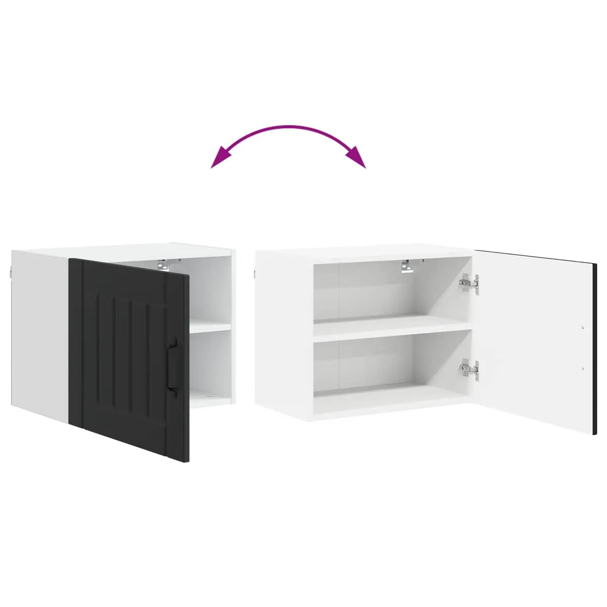 Wall Cabinet 2 pcs Black Kitchen Storage Engineered Wood 50 x 31 x 40 cm