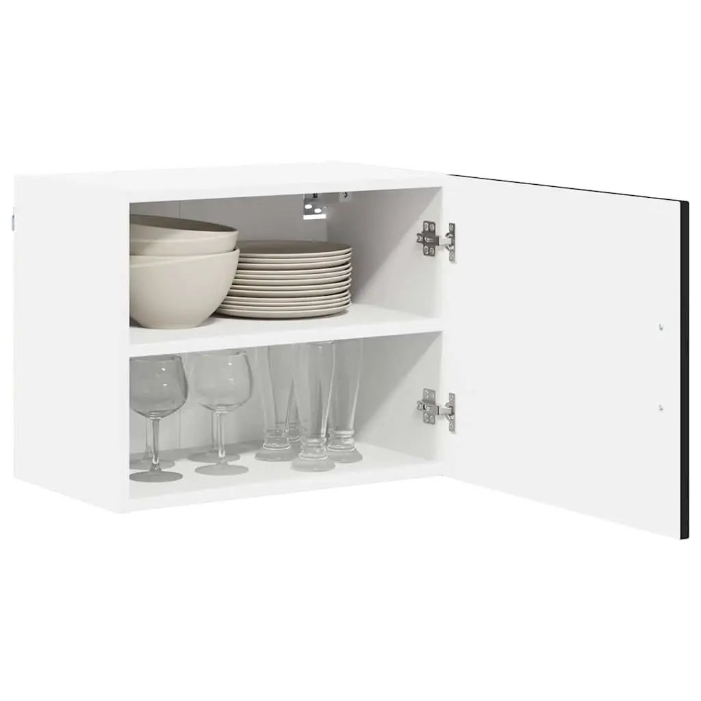 Wall Cabinet 2 pcs Black Kitchen Storage Engineered Wood 50 x 31 x 40 cm