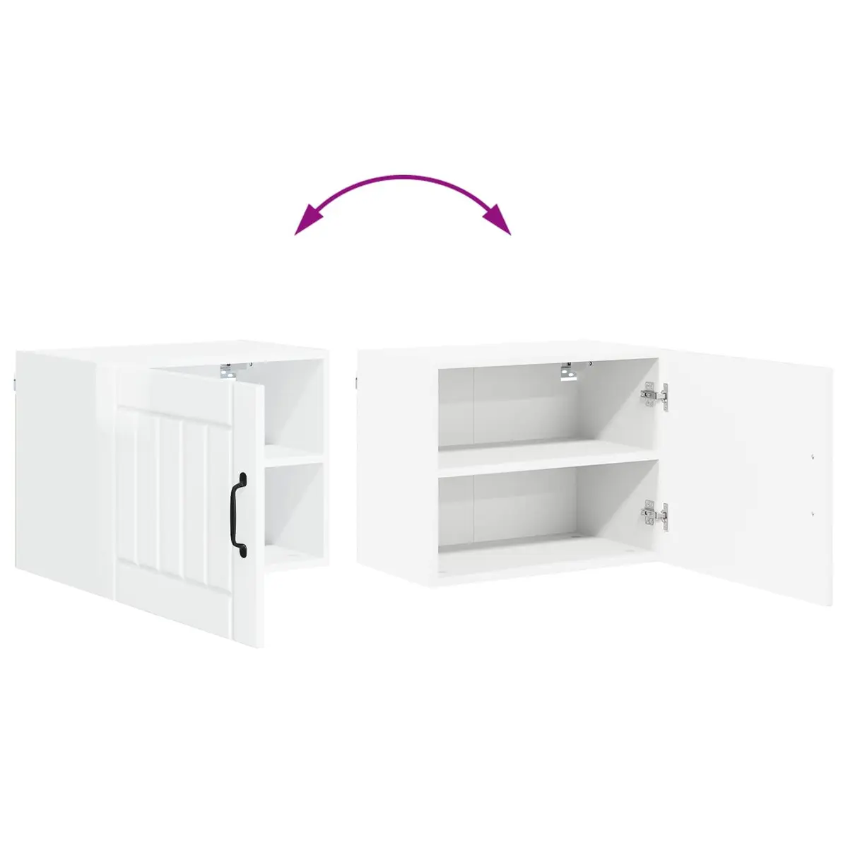 High Gloss White Wall Cabinet with Integrated Dishwasher Panel