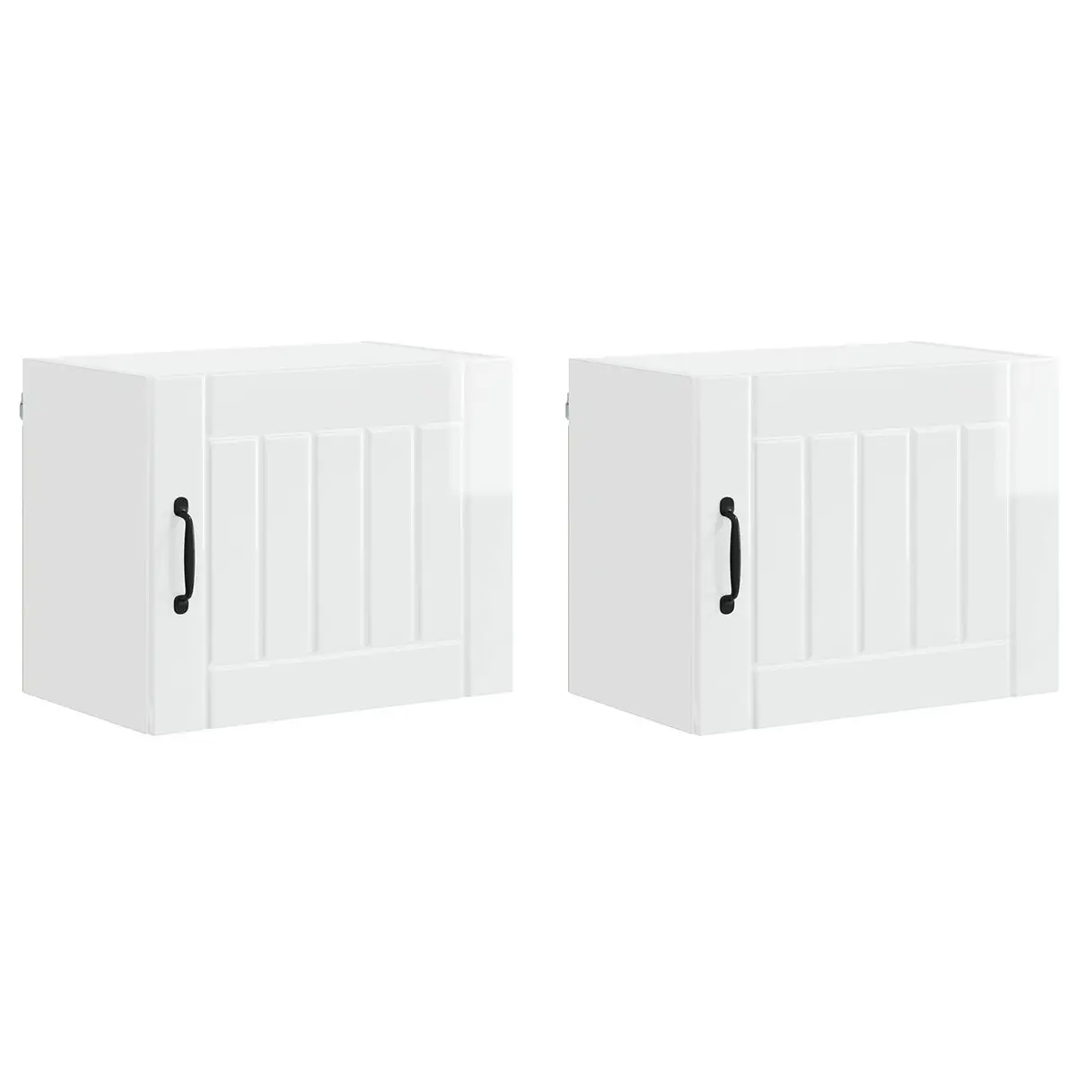 High Gloss White Wall Cabinet Set for Kitchen Storage