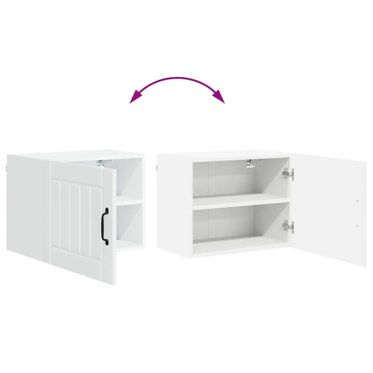 High Gloss White Wall Cabinet Set for Kitchen Storage