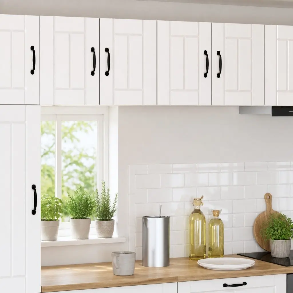 White Wall Cabinet for Kitchen Dishwasher Panel
