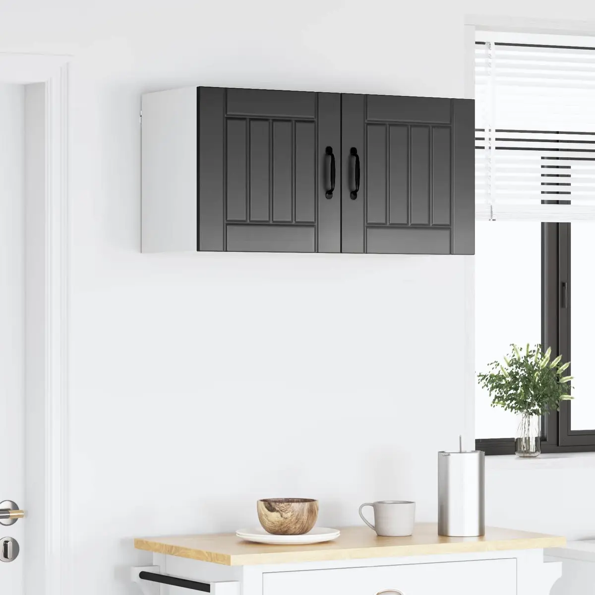 Wall Cabinet Engineered Wood 80 x 31 x 40 cm Black