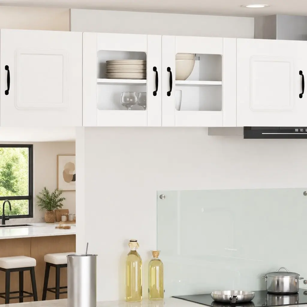 Wall Glass Cabinet Engineered Wood 80 x 31 x 40 cm White