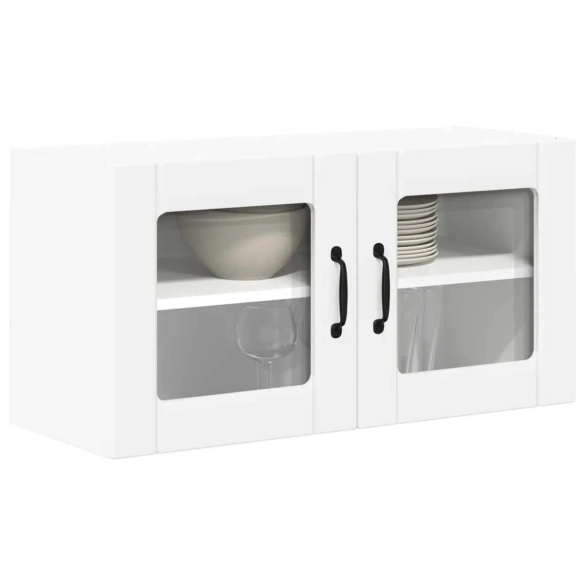 Wall Glass Cabinet Engineered Wood 80 x 31 x 40 cm White