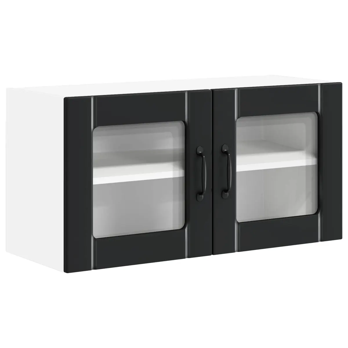 Black Wall Glass Cabinet for Kitchen Storage