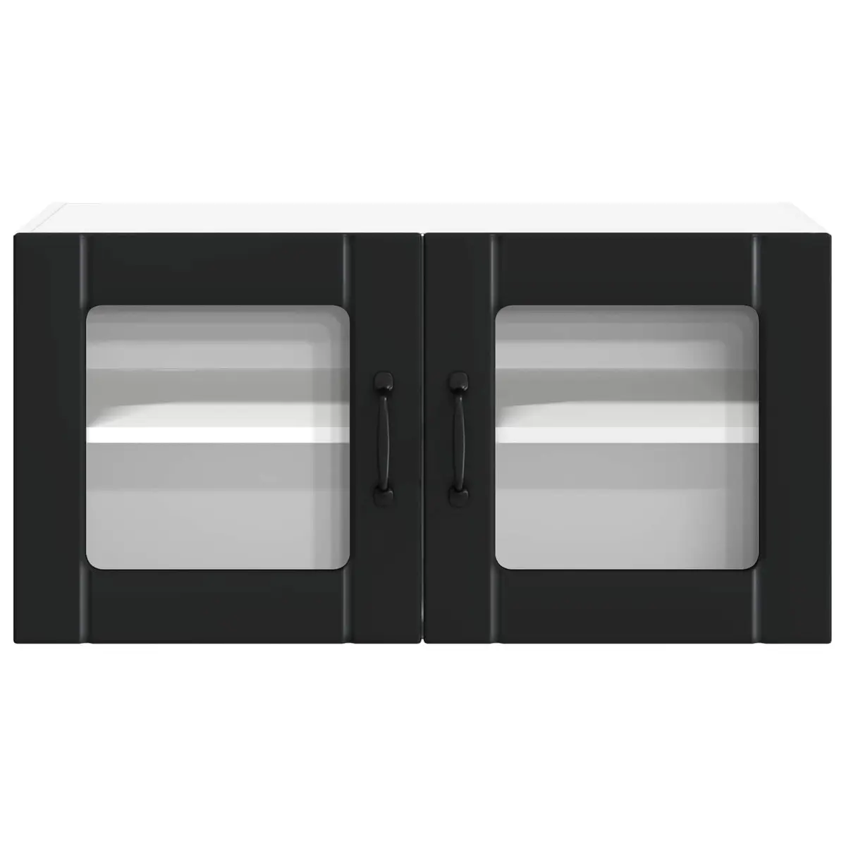 Black Wall Glass Cabinet for Kitchen Storage
