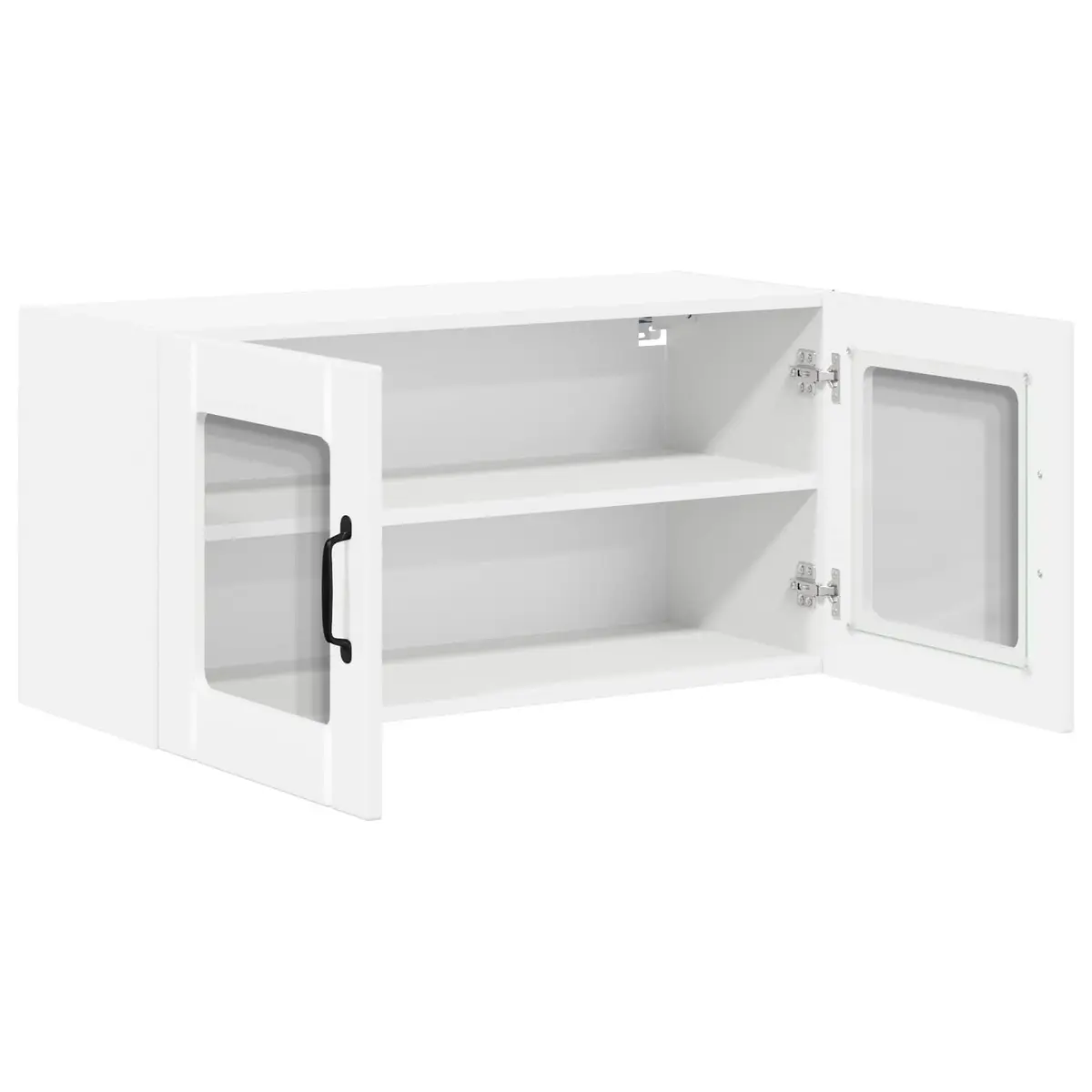 High Gloss White Glass Cabinet for Kitchen Storage 80cm