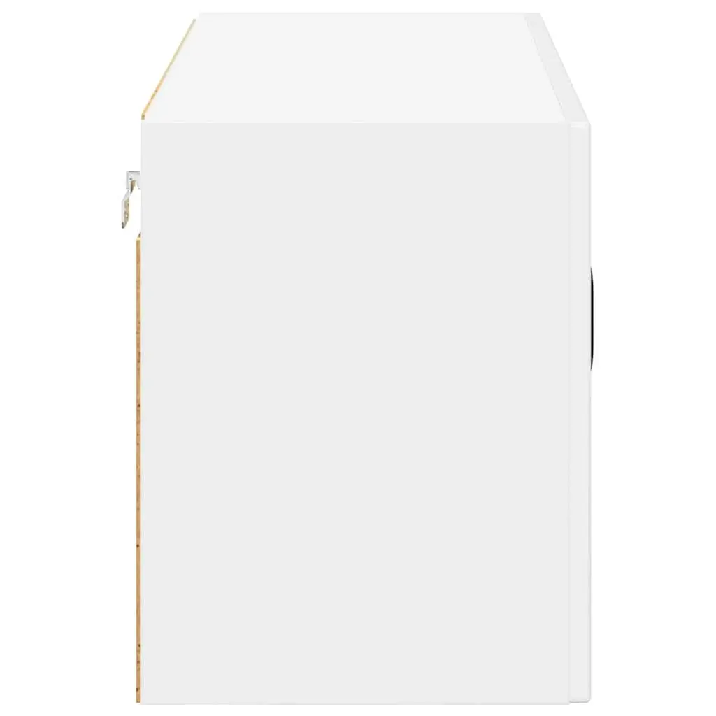 High Gloss White Glass Cabinet for Kitchen Storage 80cm