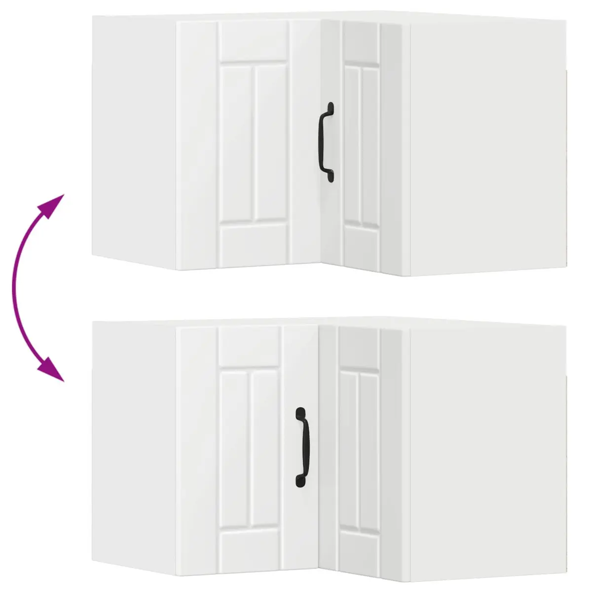White Engineered Wood Corner Cabinet for Kitchens