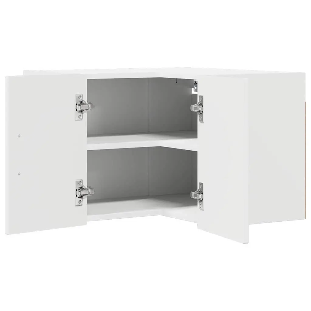 Wall Corner Cabinet High Gloss White Kitchen Storage Unit 57 x 57 x 40 cm