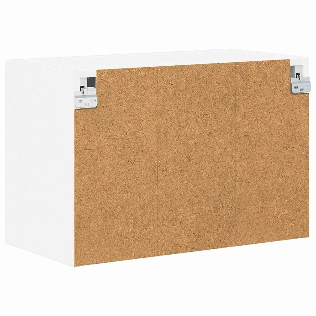 High Gloss White Engineered Wood Wall Glass Cabinet