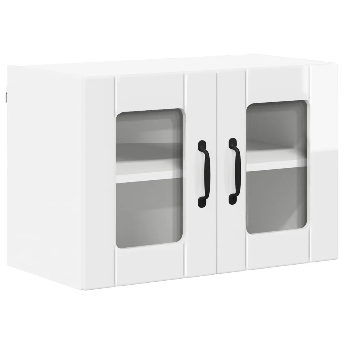 High Gloss White Wall Glass Cabinet Storage Set