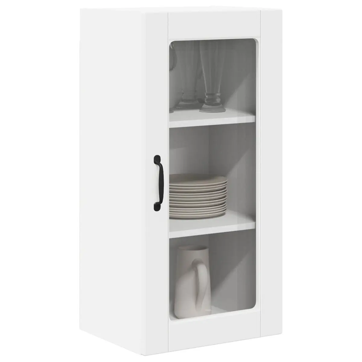 Wall Glass Cabinet Engineered Wood 40 x 31 x 80 cm White
