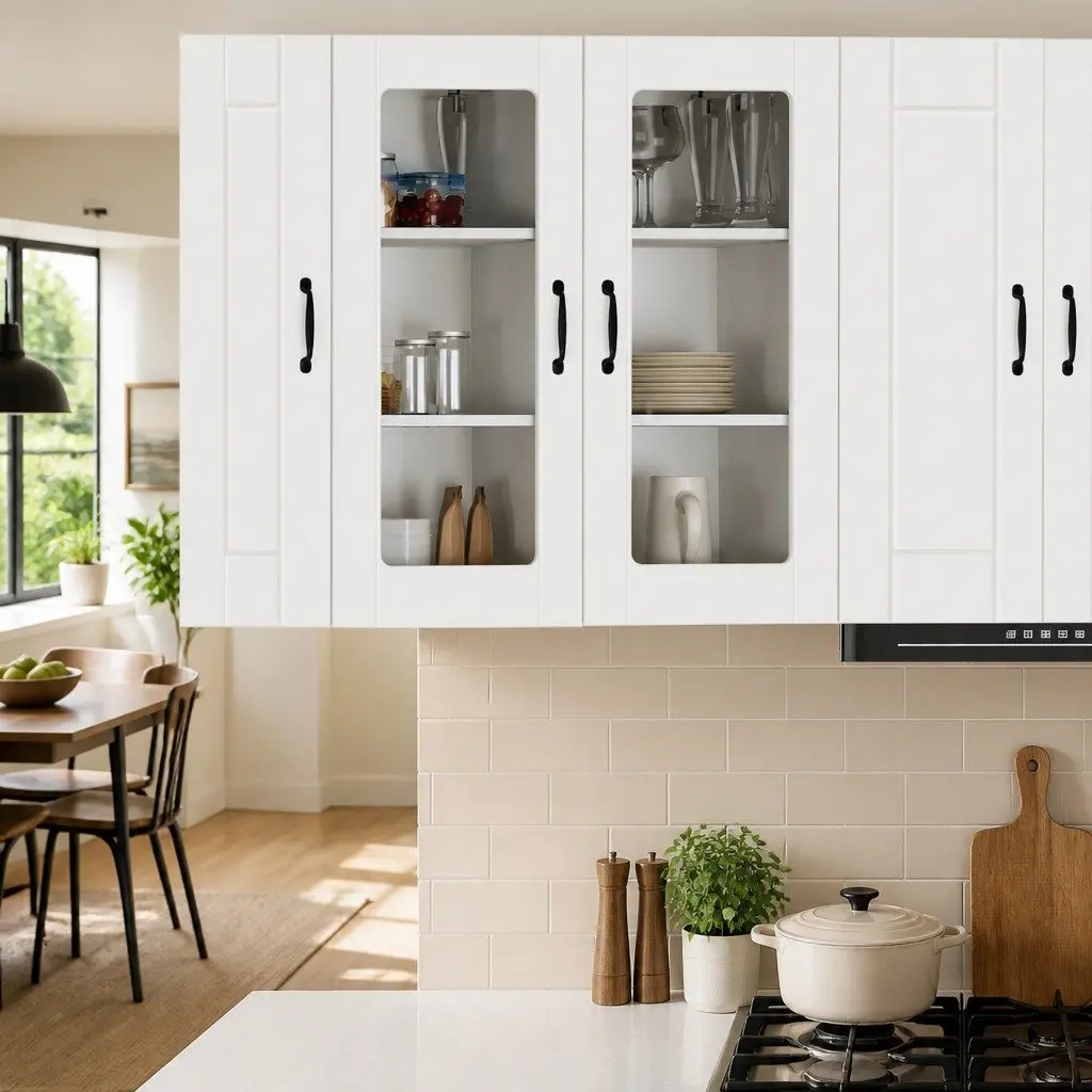 Wall Glass Cabinet Engineered Wood 40 x 31 x 80 cm White