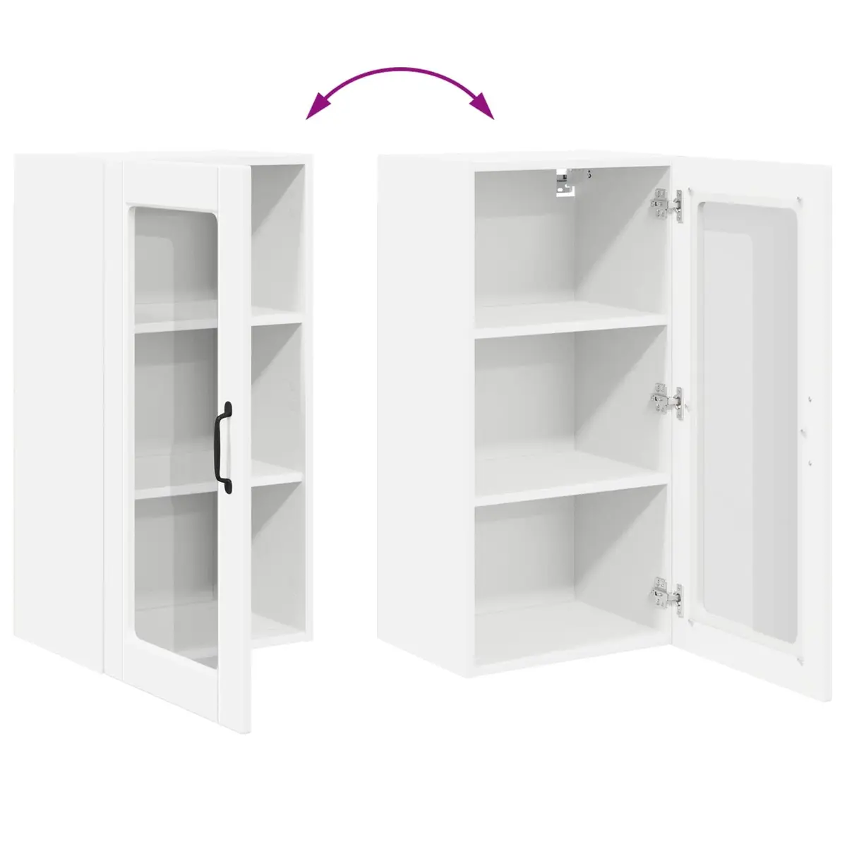 Wall Glass Cabinet Engineered Wood 40 x 31 x 80 cm White