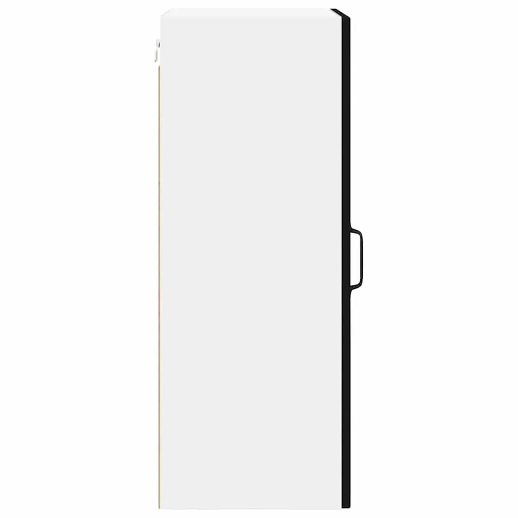 Wall Glass Cabinet Black Kitchen Storage Engineered Wood 40 x 31 x 80 cm Modern
