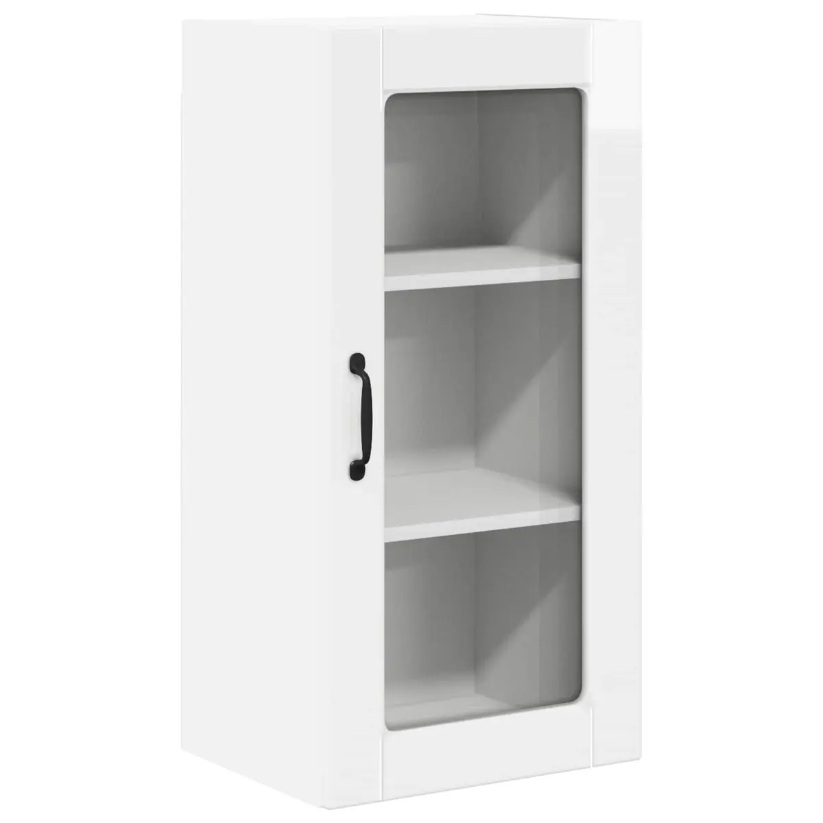Wall Glass Cabinet High Gloss White Storage Kitchen Unit Furniture Shelving
