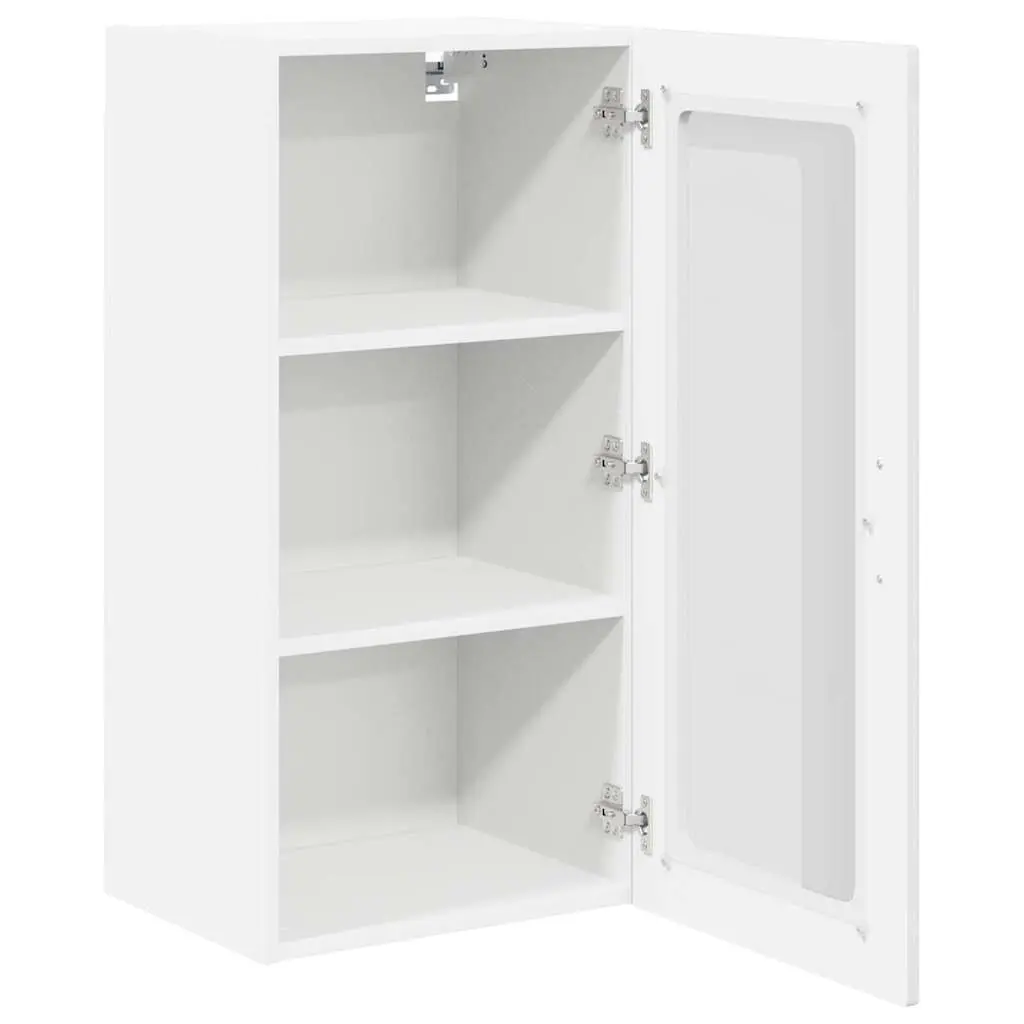 High Gloss White Wall Glass Cabinet 2 Pcs Kitchen Unit