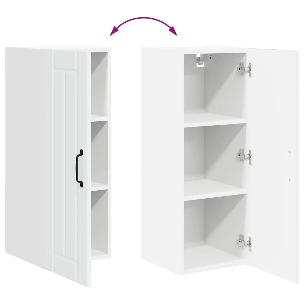 White Wall Cabinet for Kitchen Storage 30 x 31 x 80 cm